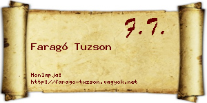 Faragó Tuzson névjegykártya